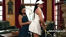 smashing stepmom romi rain's huge boobs before tennis with kimmy kimm