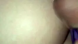 Petite teen gets her booty jacked off with a big interracial cock leading to cumshot