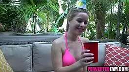 Step daughter surprises step dad with her tight pussy as a birthday gift this year