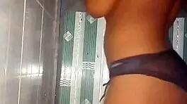 Young innocent sexy slut cums in bathroom