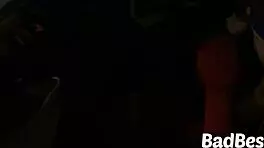 these scared girls are sucking dick and getting drilled in group bang