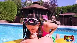 funsize teen babe nailed in the pool