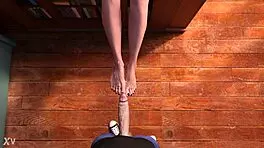 Hot Teen Gives Footjob To Huge Cock In Public Library