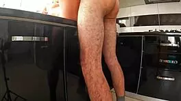 Damn! Roommate watched me at dishes and drilled me hard!