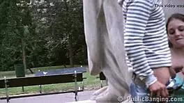 public teen street sex gangbang by statue