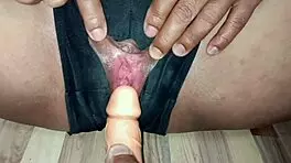 cuckold wife devours painter's big cock after rough anal creampie