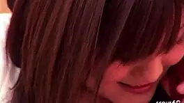 Petite Japanese step-sister caught touching herself and lured into first blowjob. Her tight pussy and small waist shine!