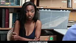 Teen Sucks Officer's Dick Hard in Office to Escape Trouble.