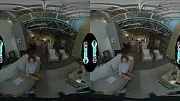 wetvr allie addison fucks horny landlord to pay rent in vr, taking that big cock