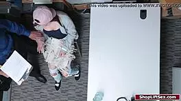 teen shoplifter fucked on officer's desk