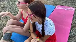 MET TWO GIRLS FOR CRAZY GROUP SEX OUTDOORS