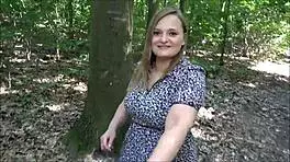 pov, you come with me on a hiking tour in the forest