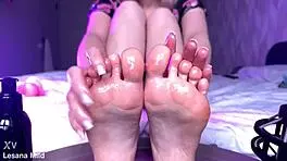 Foot Fetish Oil Play Slippery Footjob Sounds Asmr