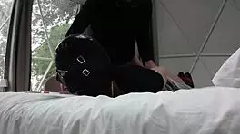 I love how Laura on heels as a sexy milf in 2024 does bondage blowjob deepthroat pussy and anal fucking with a monster cock
