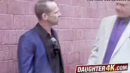 Samantha loves when her stepdaddy comes from work because he fucks her hard. And she blows him too!