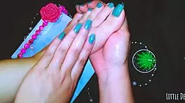 She gives foot massage leading to orgasm