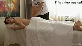 curly teen gala lets her big-dicked masseur wreck her pussy