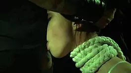 Young slave in bondage agony punished with vibrator and cumshot