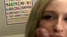 real amateur teen babe in pov scene tugging and handling big cock with skilled handjob moves