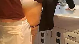 Girl Next Door Fucks in Bathroom Quickly