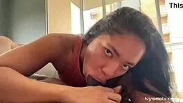 I Give a Delicious Blowjob to My Stepbrother, Sucking His Cock Until Cumshot in Amateur Couple Scene.