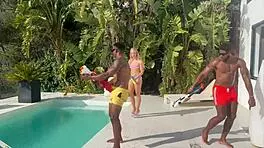 Chloe Chevalier enjoys bbc gangbang pool banging