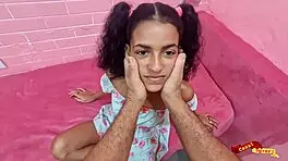 Teen babysitter endures anal sex in cosplay