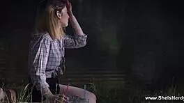 Nerdy babe milana craves cock