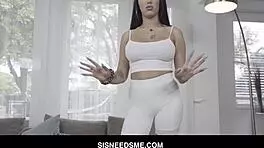 big tits latina teen 18+ stepsister mj fresh fucked by little 18+ in family room