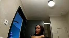 tattooed sexy tight shaved pussy petite alia in the bathroom takes off her panties to show her pussy and bare ass
