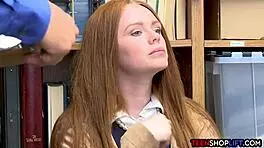 Redhead teen gets caught stealing in reality