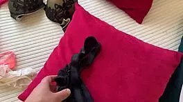 sniffed her panties and fucked the milf hard