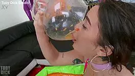 Degraded anal spew recycling piggy whore roxy richie with nose hook and mouth spreader is used and broken