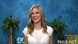 I, an attractive European teen, feel my pussy and mouth roughly screwed during a sensual nuru massage.