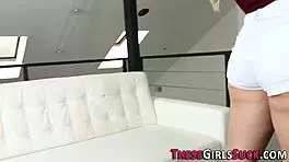 Teen sucking big cock gets cum on face 😋