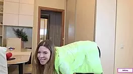 Horny neighbor found a reason to suck cock oral pulsating cum