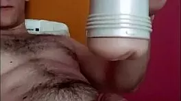 pretty boys uses toy to help him cum
