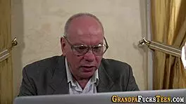 Kinky Teen Gets Facialized by Old Man