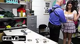 crystals massive tits convince calvin to overlook theft with steamy desk fuck 😈