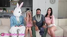 parker fucks stepsis emma in bunny costume stepmom whitney joins