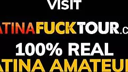 skinny bikini cutie shakes booty and deepthroats fat gringo dick