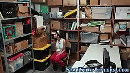 the latina teen got caught shoplifting in the shop and got a facial