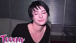 kitty gets locked out from her house, neighbor invites her for hot fuck with blowjob