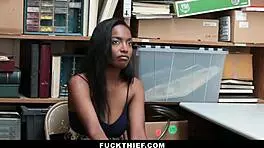 does the cute ebony teen suck dick to avoid shoplifting trouble?