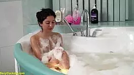 Teen katty west masturbating in the bathtub