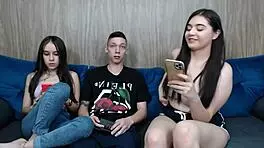 Tiny Teen 18+ And Mature Woman Fucking In Intriguing Threesome