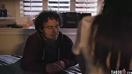 late night party makes teen have lesbian sex with brunette