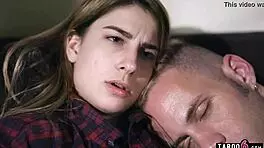 late night party makes teen have lesbian sex with brunette