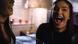 late night party makes teen have lesbian sex with brunette