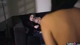 late night party makes teen have lesbian sex with brunette